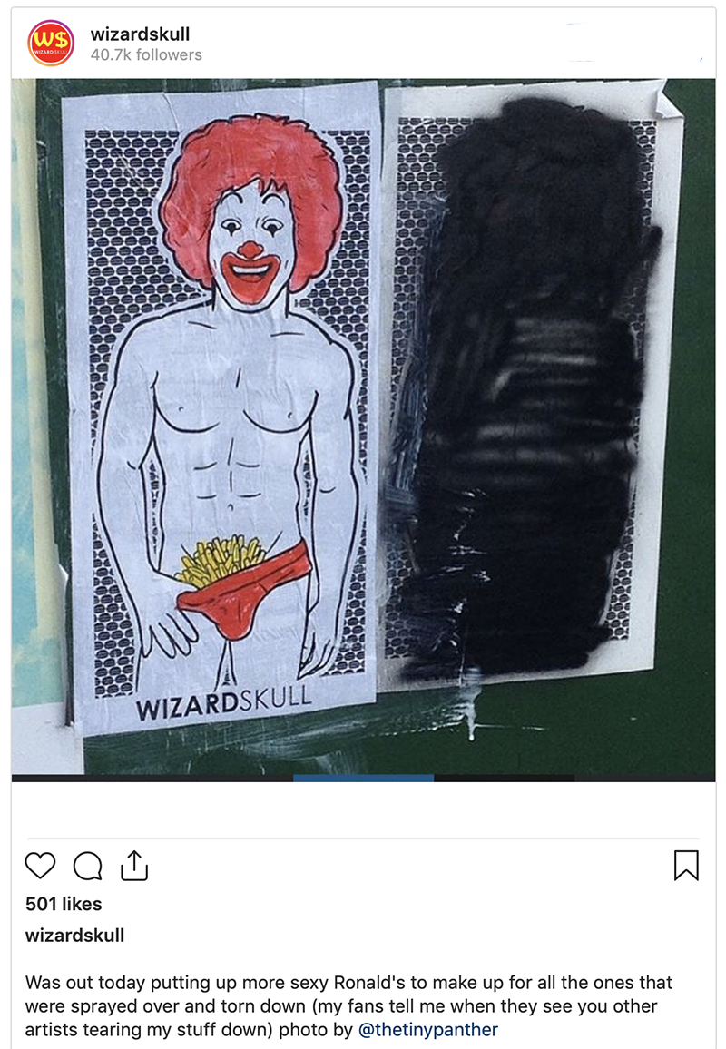 A SEXY RONALD McDONALD (CREATED BY ARTIST WIZARD SKULL) GETS